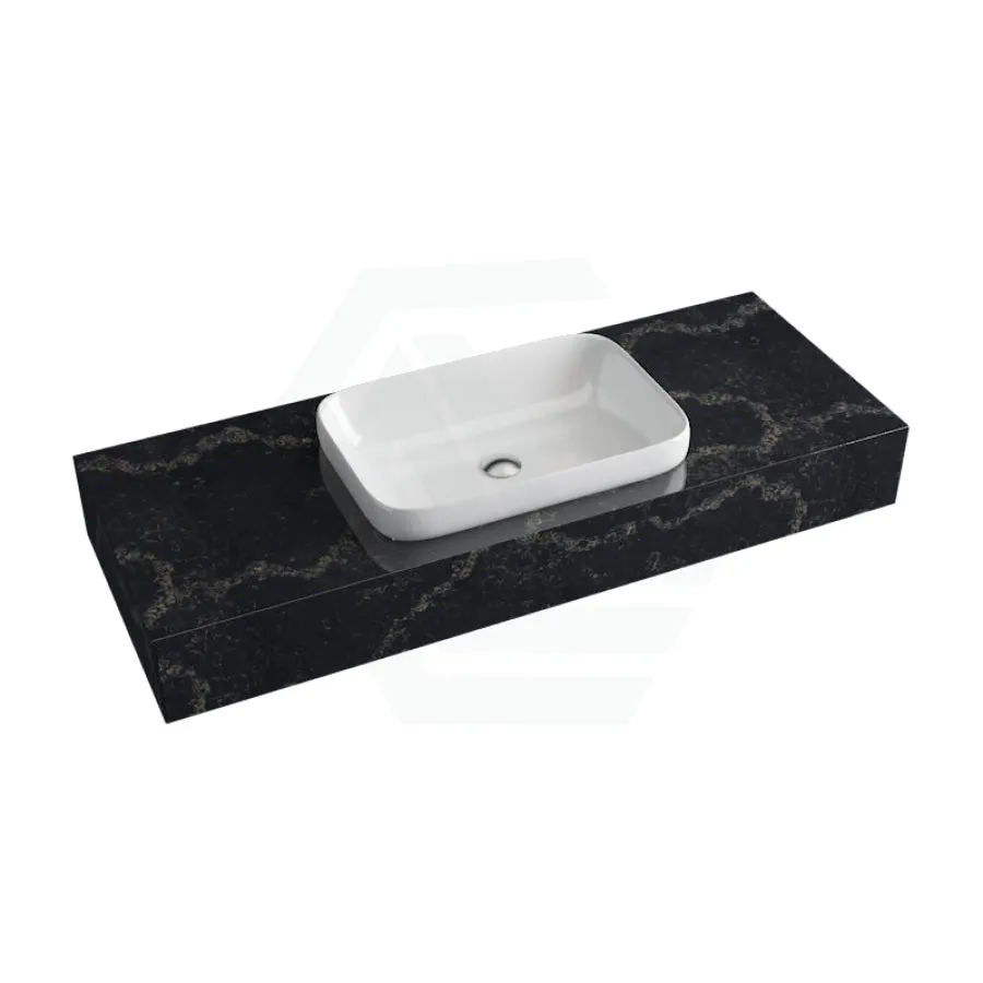 150mm Gloss Black Swan Stone Top Calacatta Quartz with Inset Basin