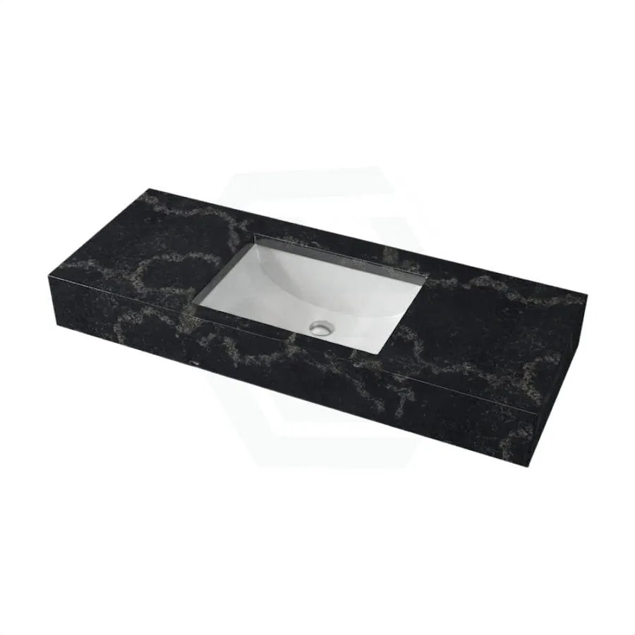 150mm Gloss Black Swan Stone Top Calacatta Quartz with Undermount Basin
