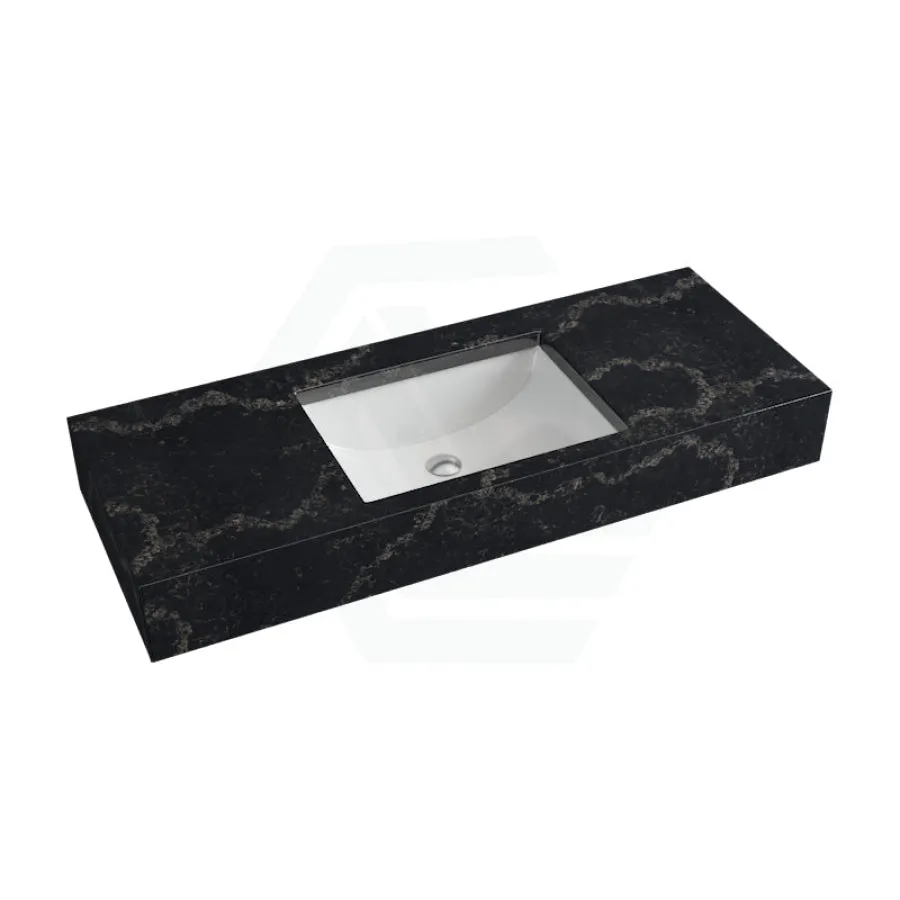 150mm Gloss Black Swan Stone Top Calacatta Quartz with Undermount Basin
