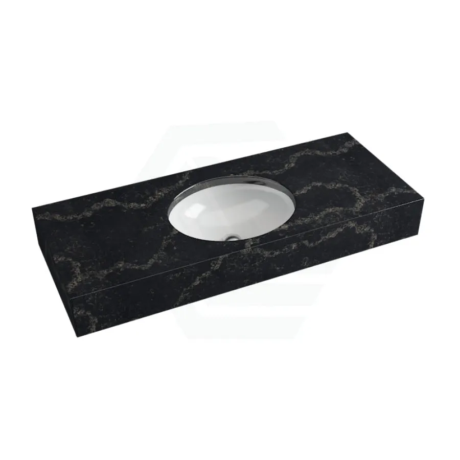 150mm Gloss Black Swan Stone Top Calacatta Quartz with Undermount Basin