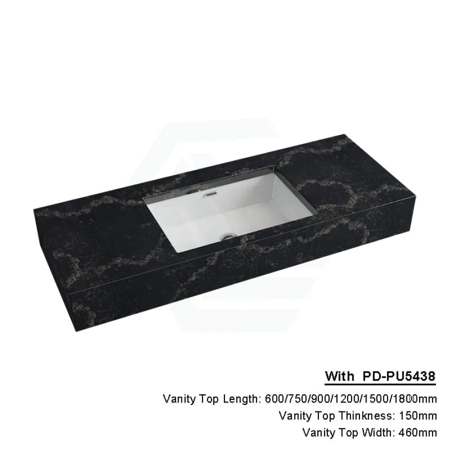 150mm Gloss Black Swan Stone Top Calacatta Quartz with Undermount Basin