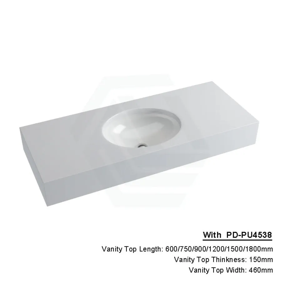 150mm Gloss Silk White Stone Top Calacatta Quartz with Undermount Basin