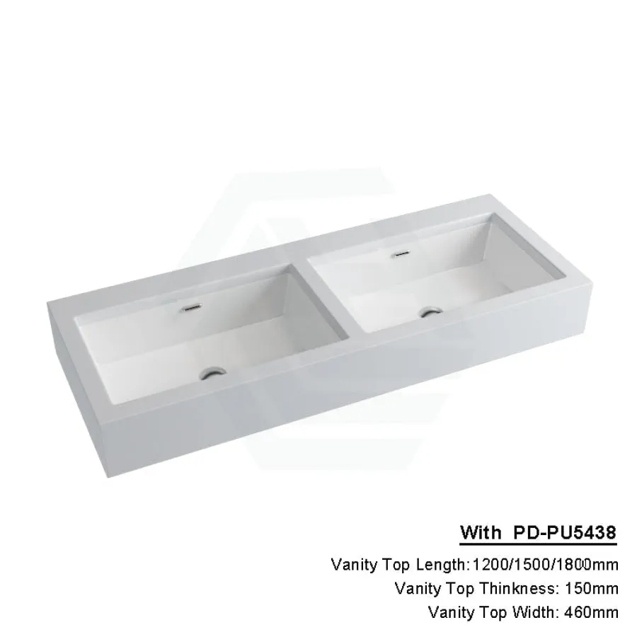 150mm Gloss Silk White Stone Top Calacatta Quartz with Undermount Basin