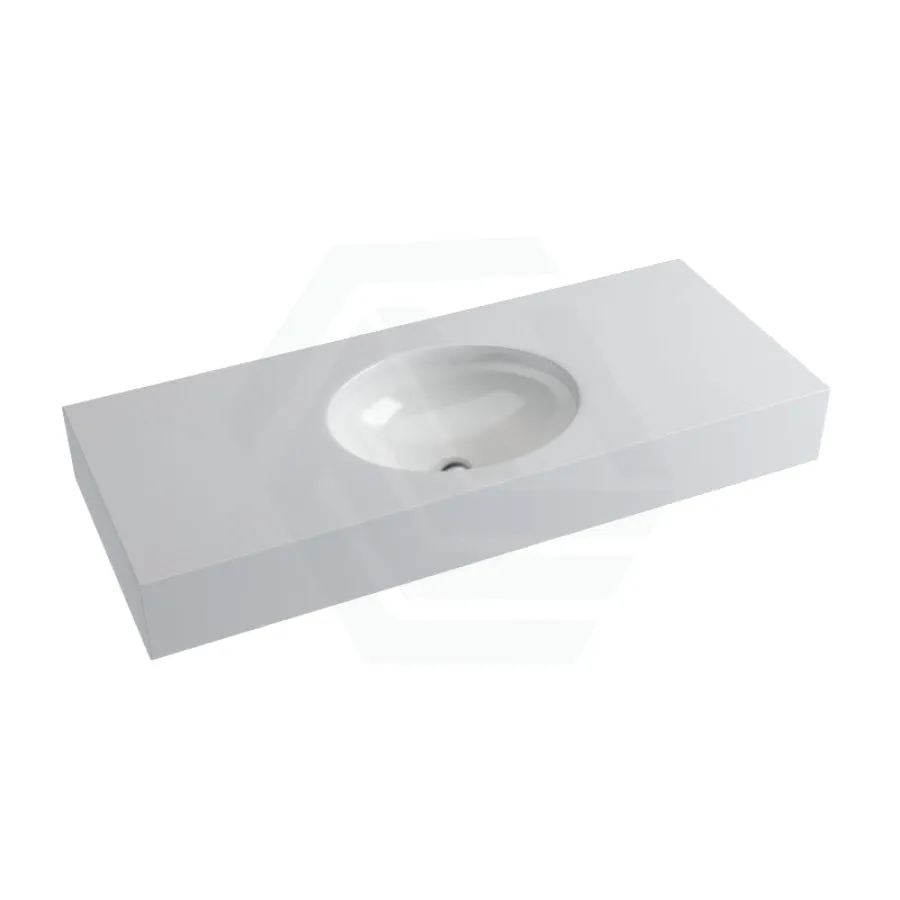 150mm Gloss Silk White Stone Top Calacatta Quartz with Undermount Basin