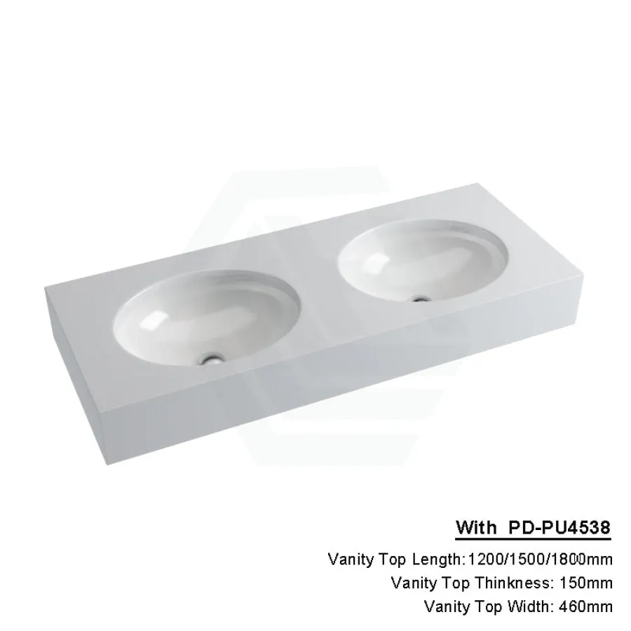 150mm Gloss Silk White Stone Top Calacatta Quartz with Undermount Basin