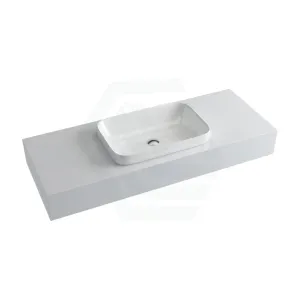 150mm Gloss Silk White Stone Top Quartz with Inset Basin
