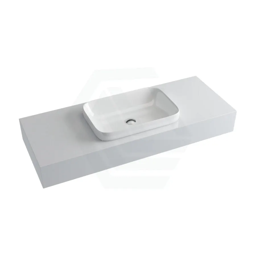150mm Gloss Silk White Stone Top Quartz with Inset Basin