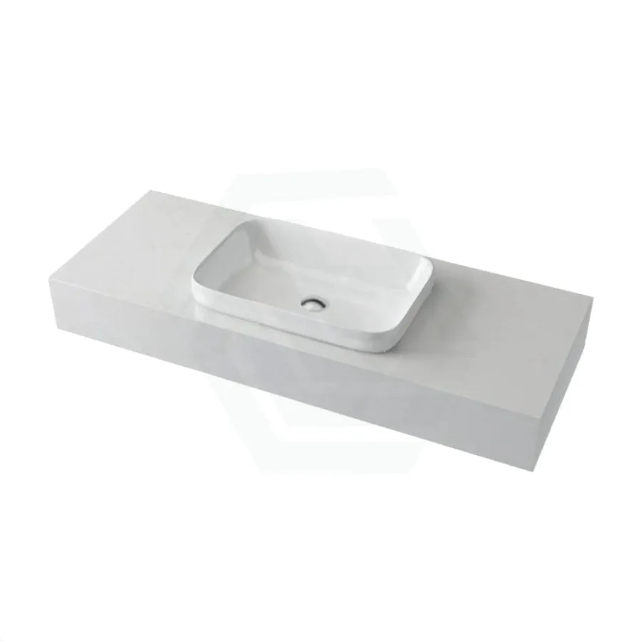 150mm Gloss Silk White Stone Top Quartz with Inset Basin