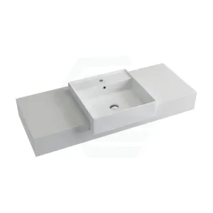 150mm Gloss White Canvas Stone Top Calacatta Quartz with Semi-Recessed Basin