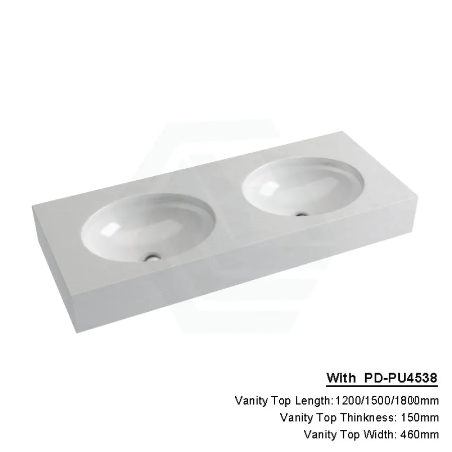 150mm Gloss White Canvas Stone Top Calacatta Quartz with Undermount Basin