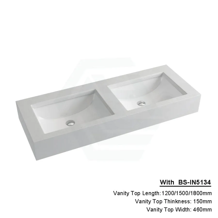 150mm Gloss White Canvas Stone Top Calacatta Quartz with Undermount Basin