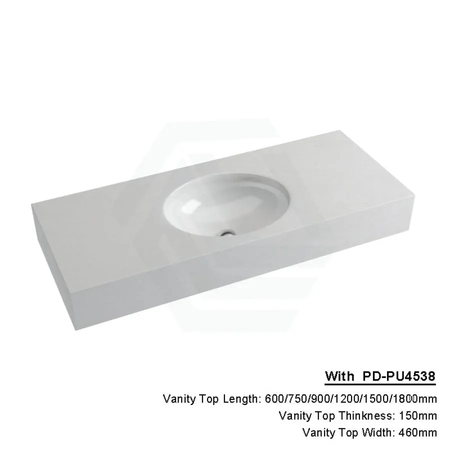 150mm Gloss White Canvas Stone Top Calacatta Quartz with Undermount Basin