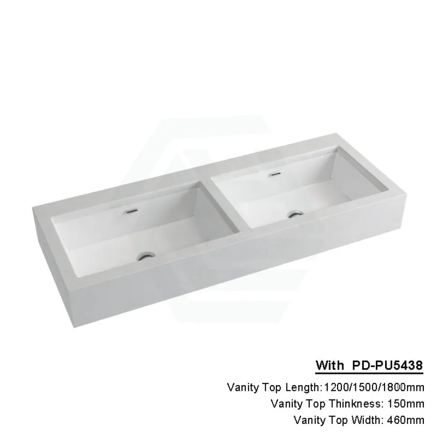 150mm Gloss White Canvas Stone Top Calacatta Quartz with Undermount Basin