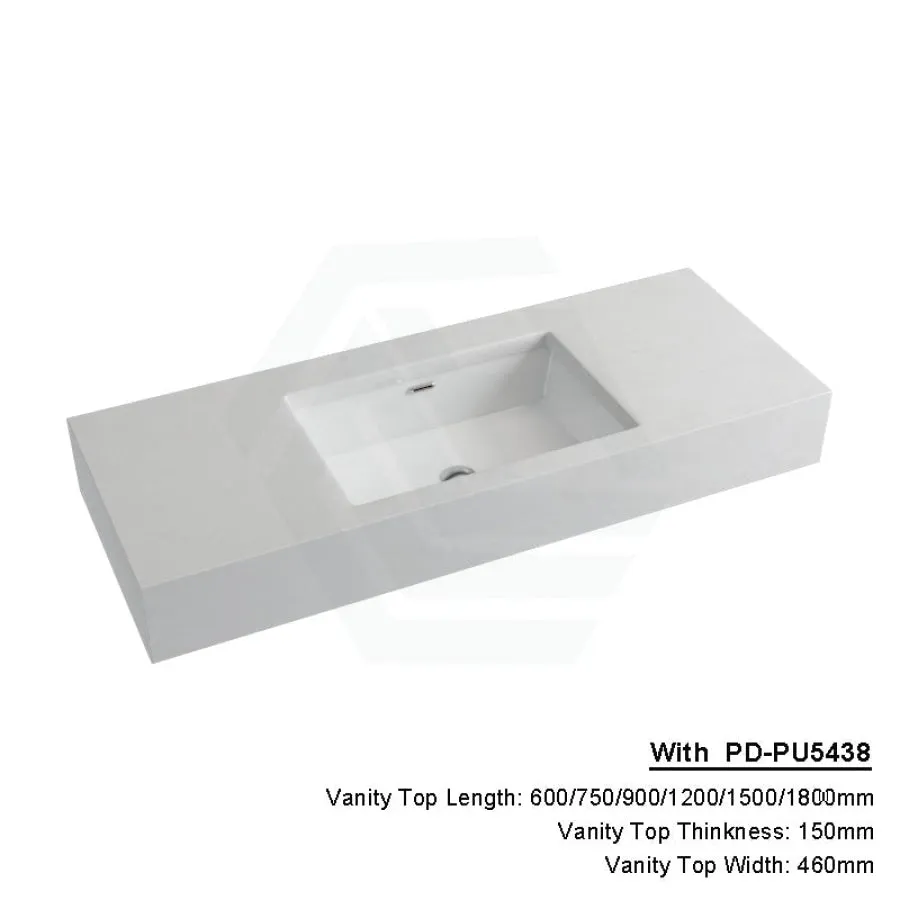 150mm Gloss White Canvas Stone Top Calacatta Quartz with Undermount Basin