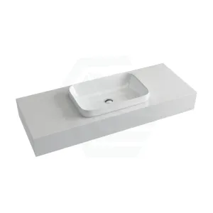 150mm Gloss White Canvas Stone Top Quartz with Inset Basin