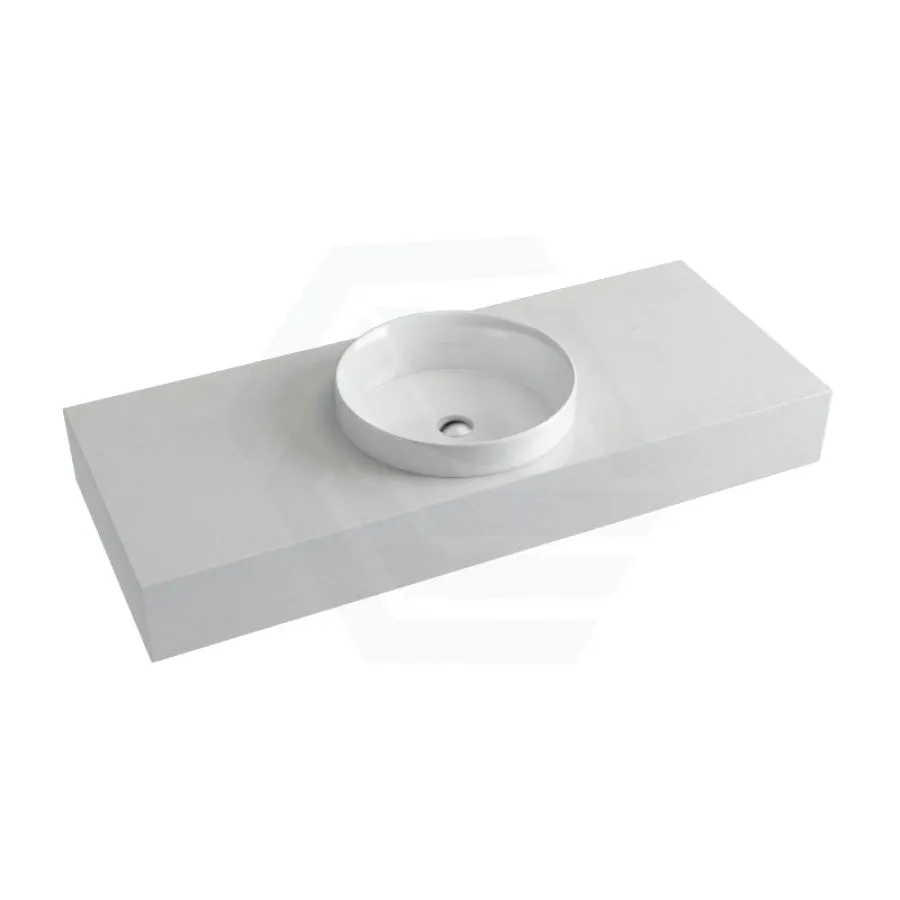 150mm Gloss White Canvas Stone Top Quartz with Inset Basin