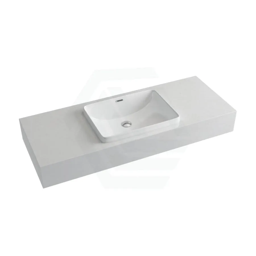 150mm Gloss White Canvas Stone Top Quartz with Inset Basin