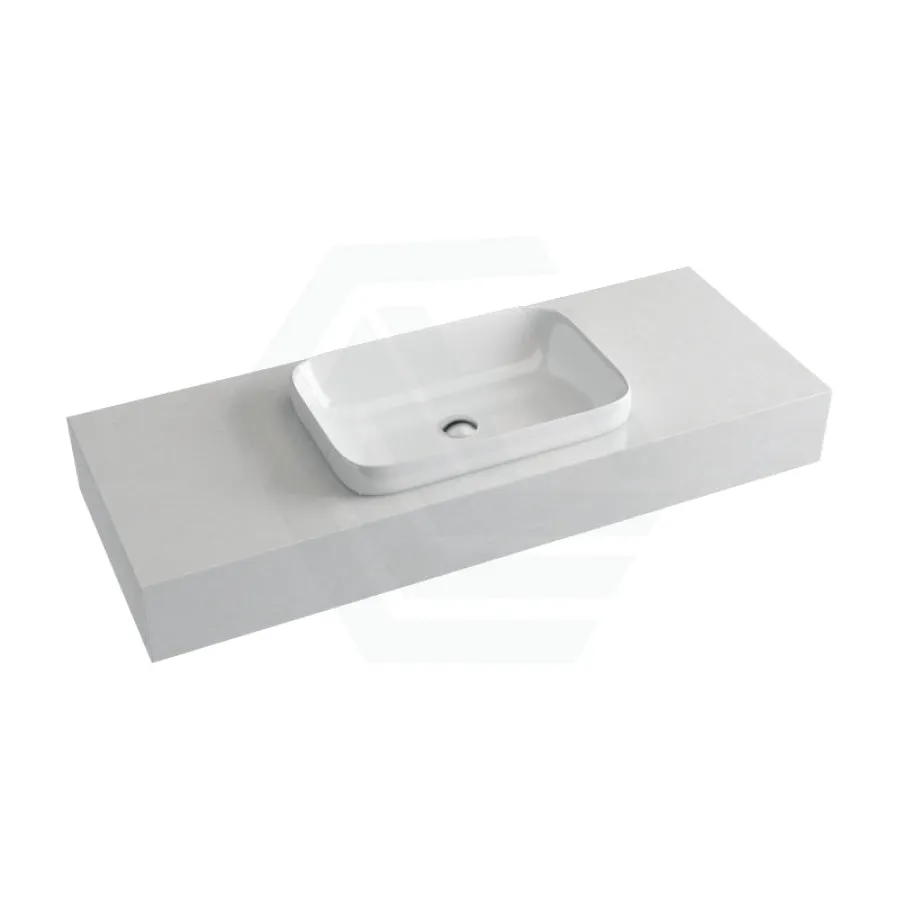 150mm Gloss White Canvas Stone Top Quartz with Inset Basin