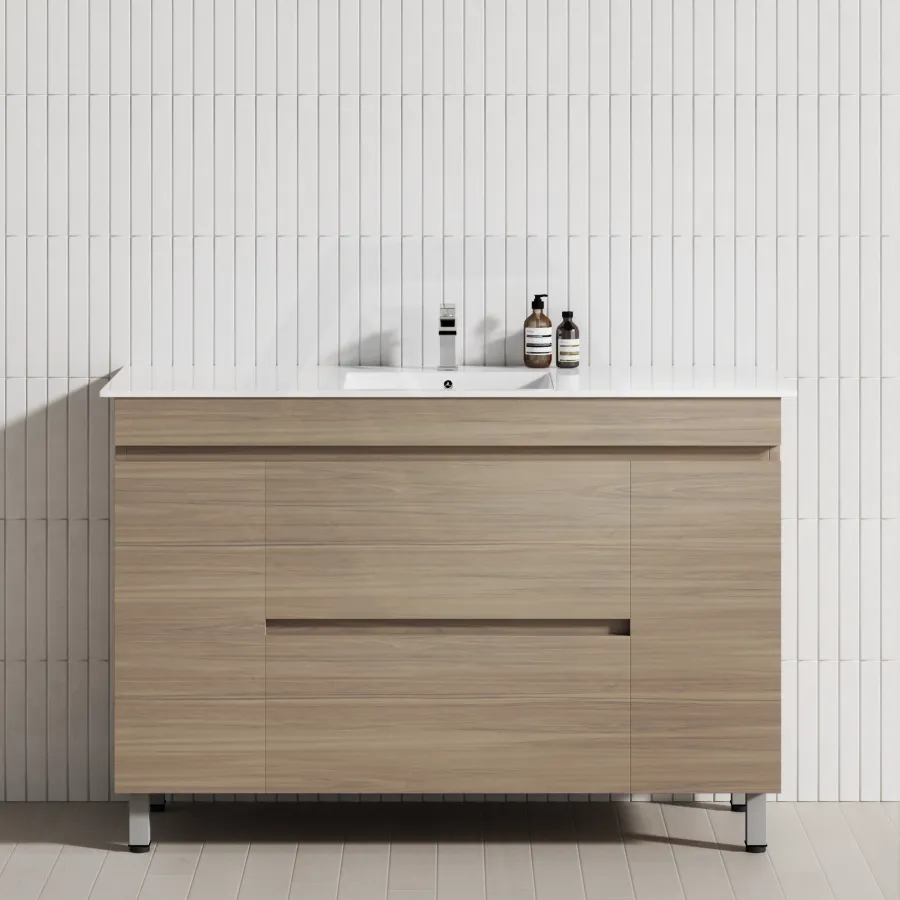 2-Drawer 2-Door 1200/1500/1800mm Bathroom Freestanding Leg Vanity Single/Double Multi-Colour Cabinet Only