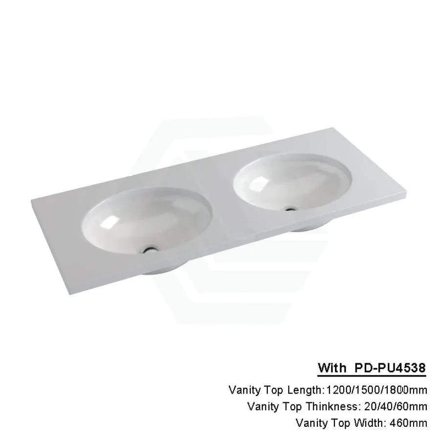 20/40/60mm Gloss Silk White Stone Top Calacatta Quartz with Undermount Basin