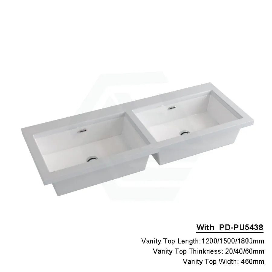 20/40/60mm Gloss Silk White Stone Top Calacatta Quartz with Undermount Basin