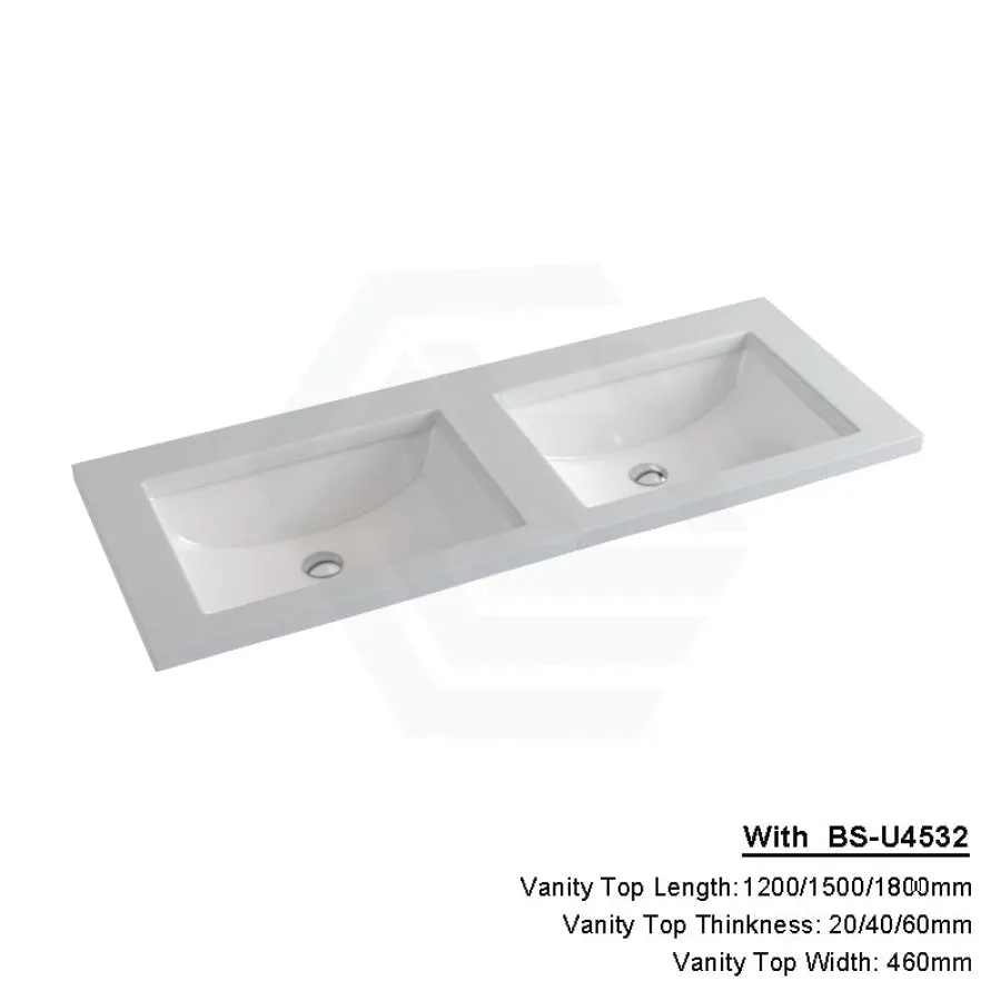 20/40/60mm Gloss Silk White Stone Top Calacatta Quartz with Undermount Basin