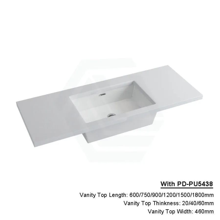 20/40/60mm Gloss Silk White Stone Top Calacatta Quartz with Undermount Basin