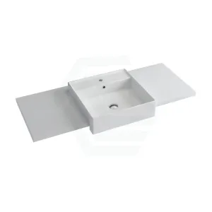 20/40/60mm Gloss Silk White Stone Top Quartz with Semi-Recessed Basin