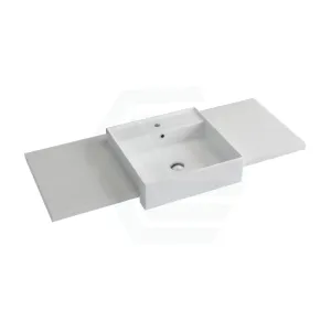 20/40/60mm Gloss White Canvas Stone Top Calacatta Quartz with Semi-Recessed Basin