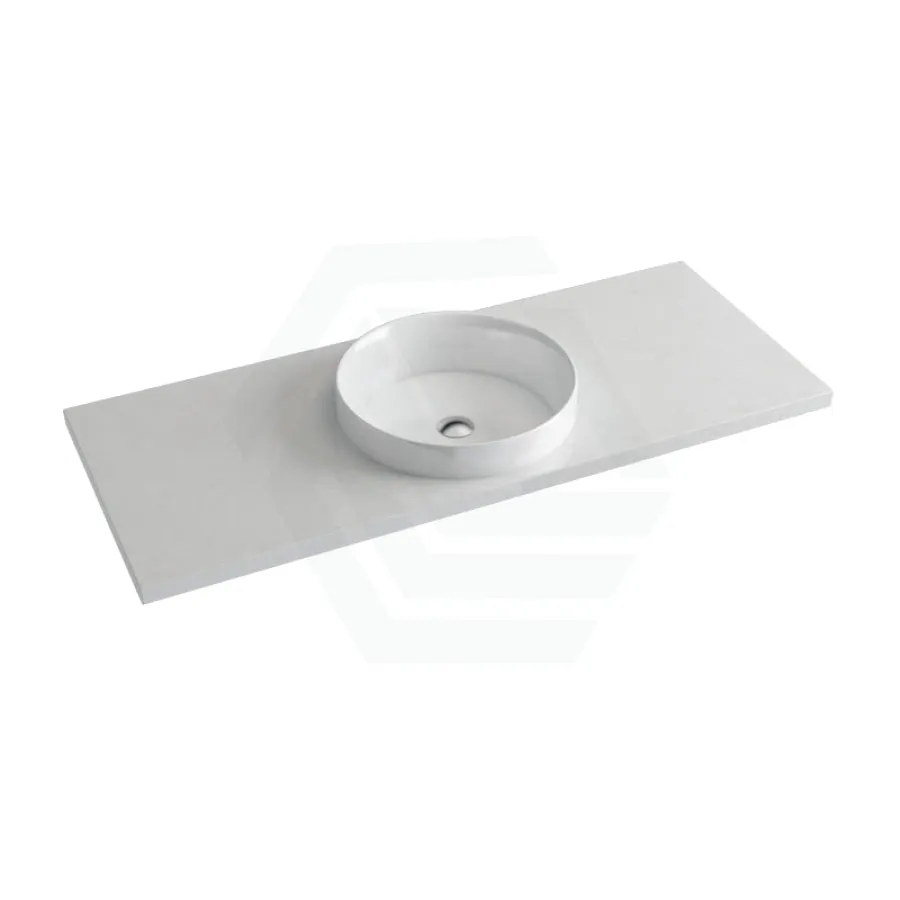 20/40/60mm Gloss White Canvas Stone Top Quartz with Inset Basin
