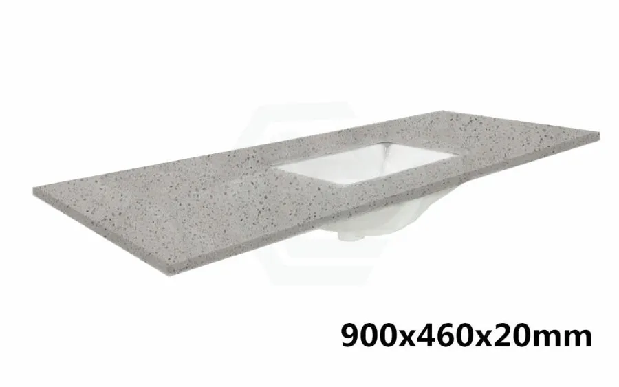 20mm Thick Grey with Speckles Stone Top with Single/Double Undermount Basins 600 750 900 1200 1500mm x460mm Width