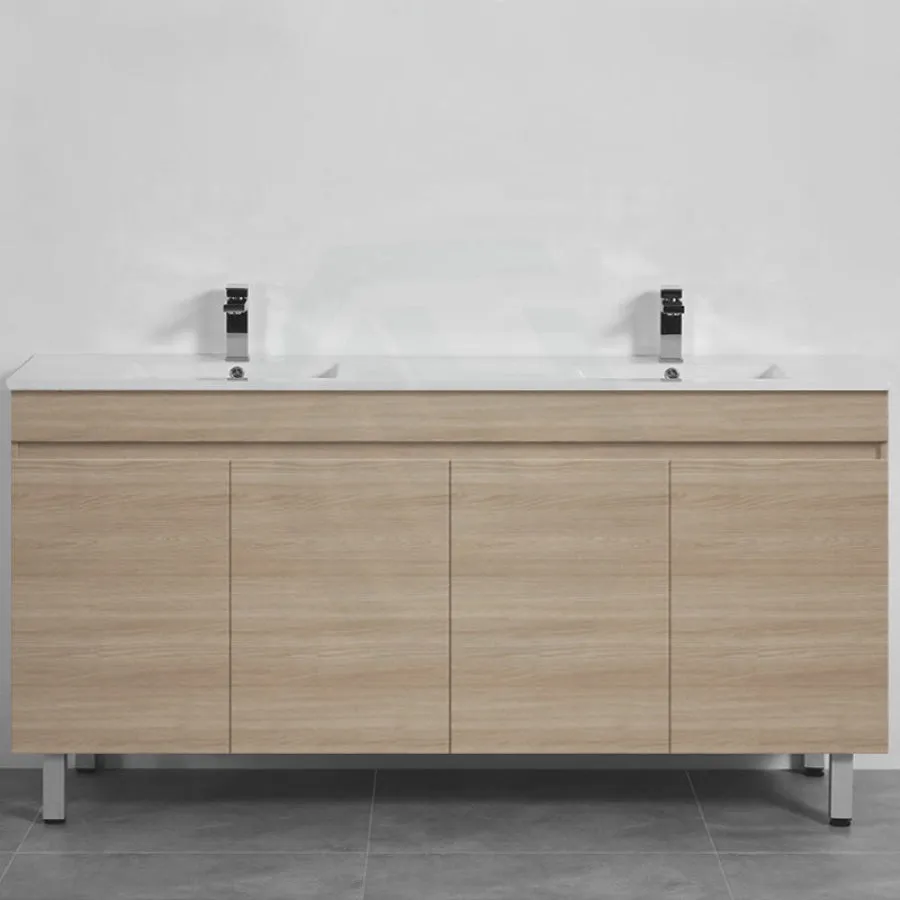 4-Door 1500/1800mm Freestanding Bathroom Legs Vanity Double Multi-Colour Cabinet Only