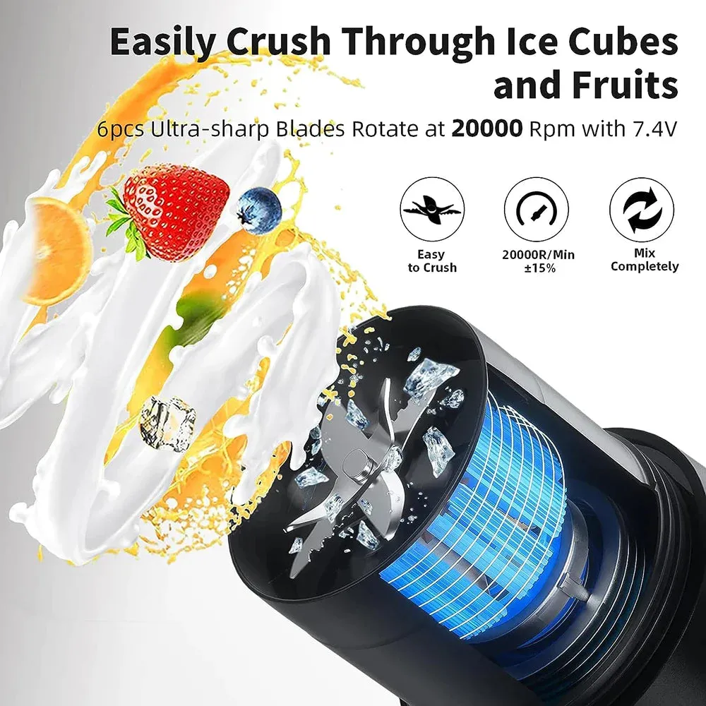 6 Blade Rechargeable Portable Juicer for Shakes and Smoothies