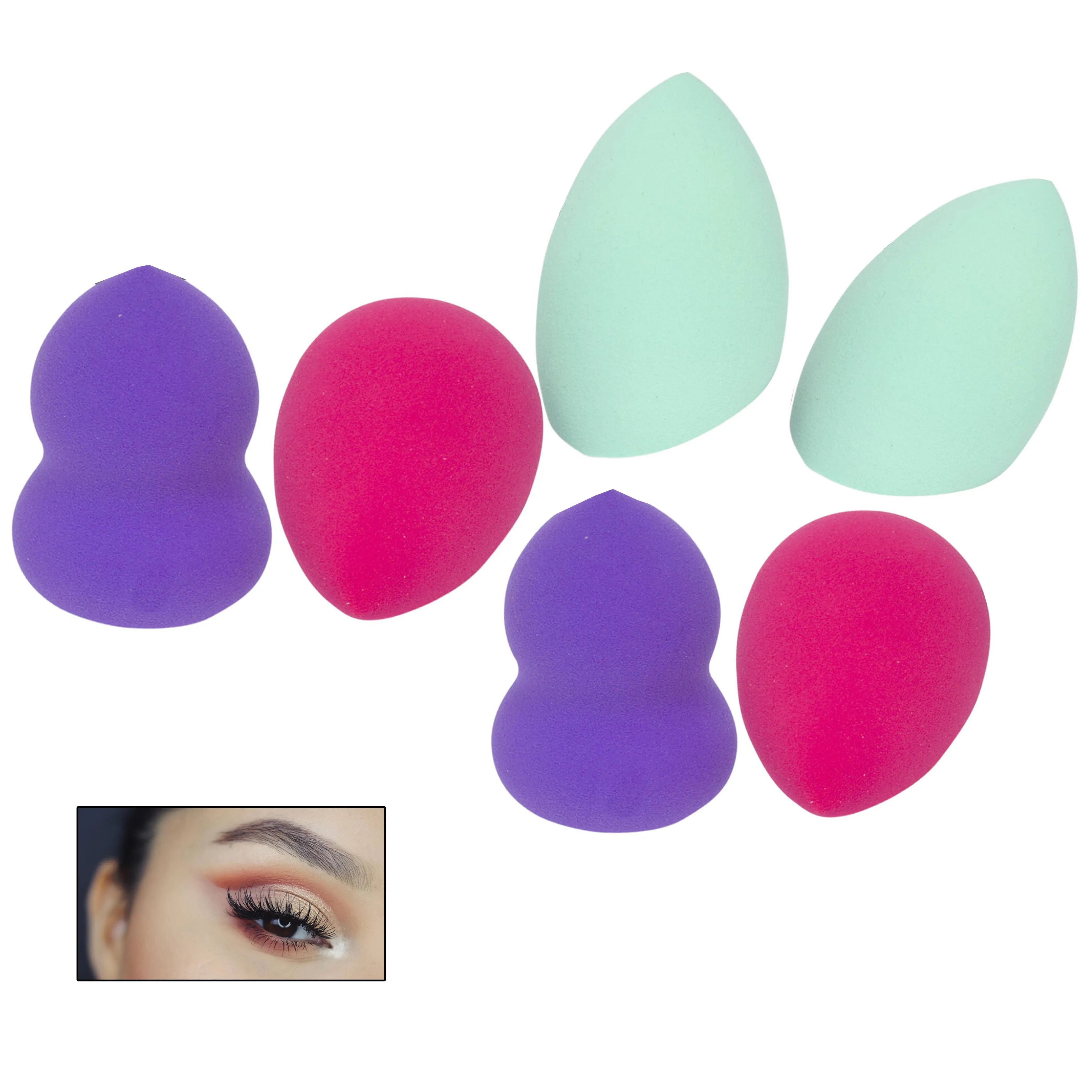 6 Blend Cosmetic Flawless Foundation Makeup Beauty Applicator Sponge Powder Puff
