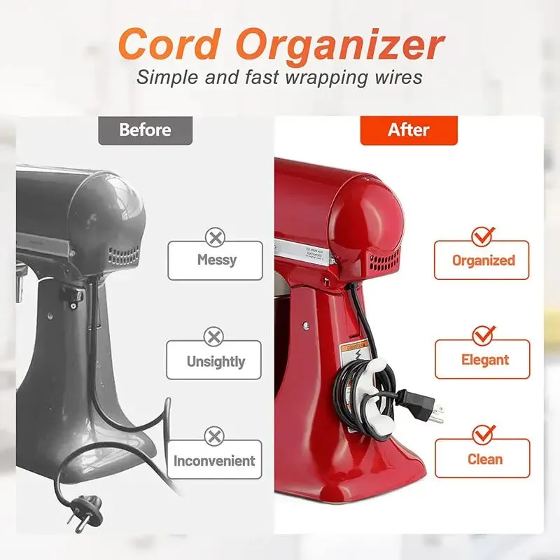 6 Pcs Cord Wrapper Kitchen Storage Wire Organizer Clip Holder Self Adhesive Coffee Machine Kitchen Appliances Winder