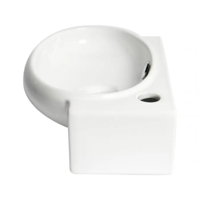ALFI ABC117 White 17" Small Wall Mounted Ceramic Sink with Faucet Hole