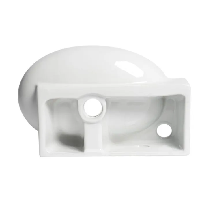 ALFI ABC117 White 17" Small Wall Mounted Ceramic Sink with Faucet Hole