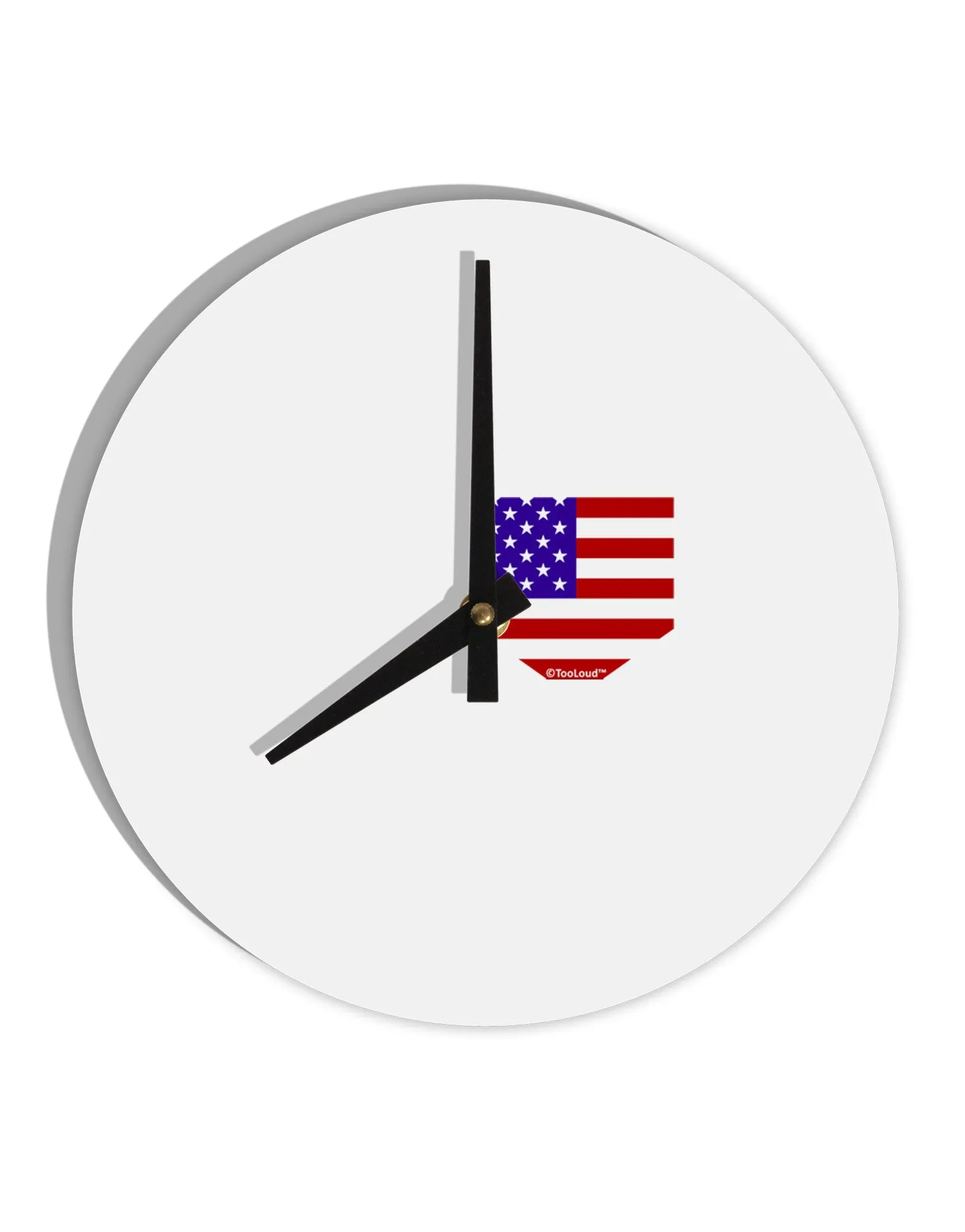 American Flag Faux Pocket Design 10 InchRound Wall Clock  by TooLoud
