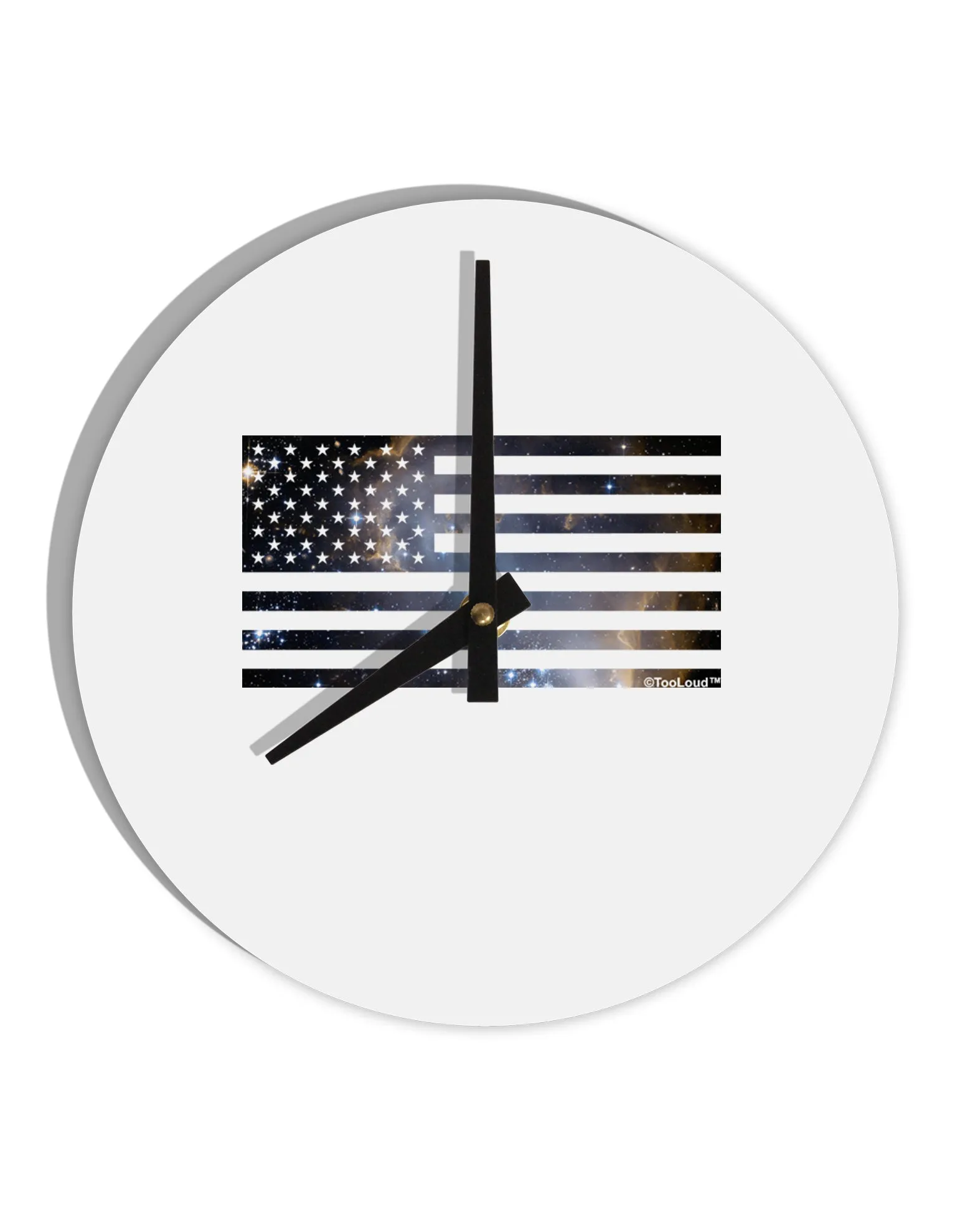 American Flag Galaxy 10 InchRound Wall Clock  by TooLoud