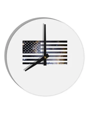 American Flag Galaxy 10 InchRound Wall Clock  by TooLoud
