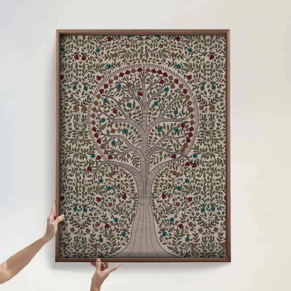 Anant Madhubani Vintage Indian Painting Wall Art Digital Frameless Poster 36 x 48 inches