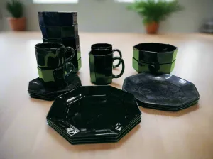 Arcoroc Black Dish Set, France, 20 pc