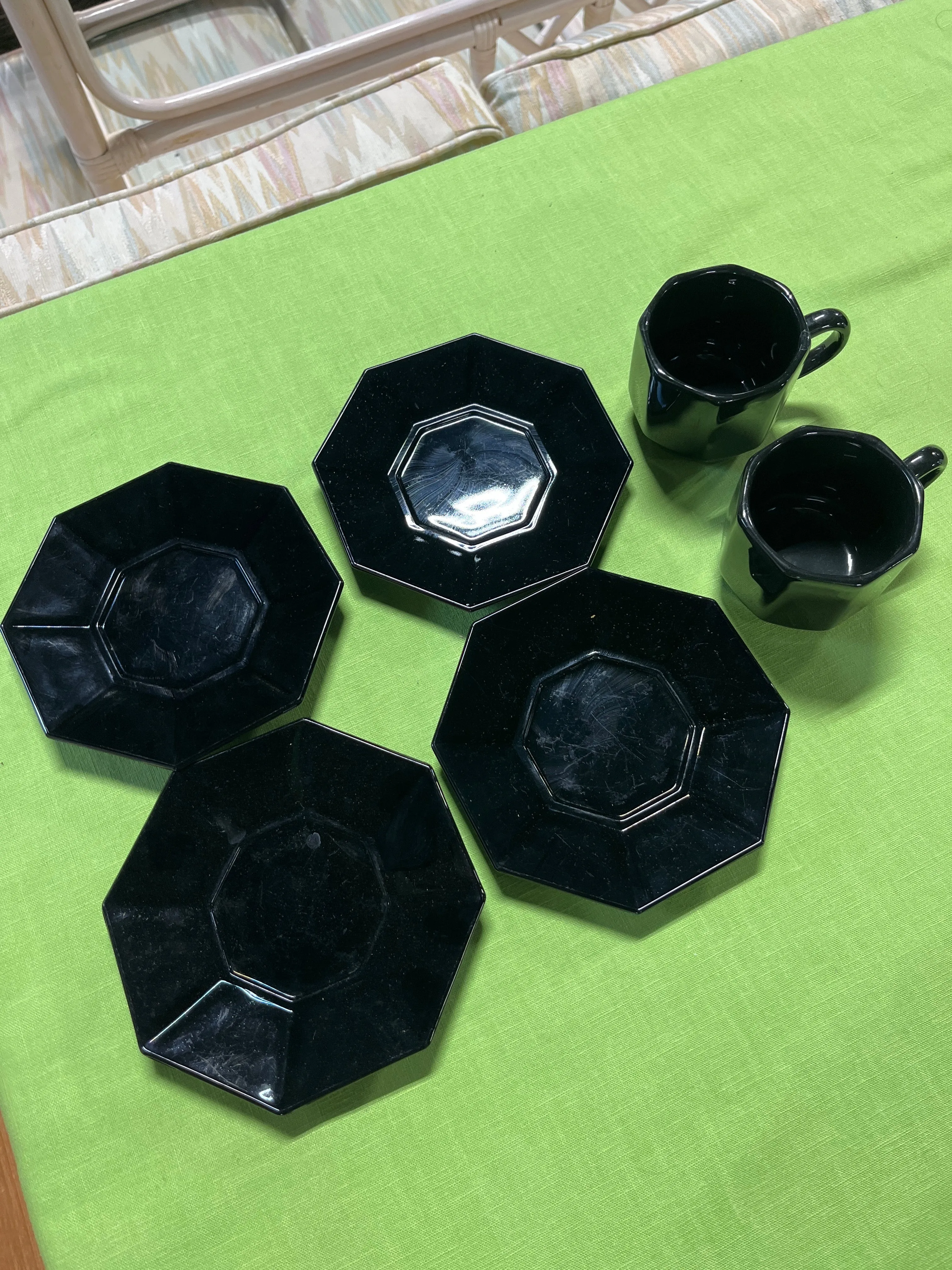 Arcoroc Black Dish Set, France, 20 pc