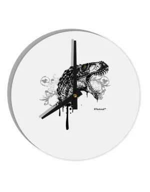 Artistic Ink Style Dinosaur Head Design 10 InchRound Wall Clock  by TooLoud