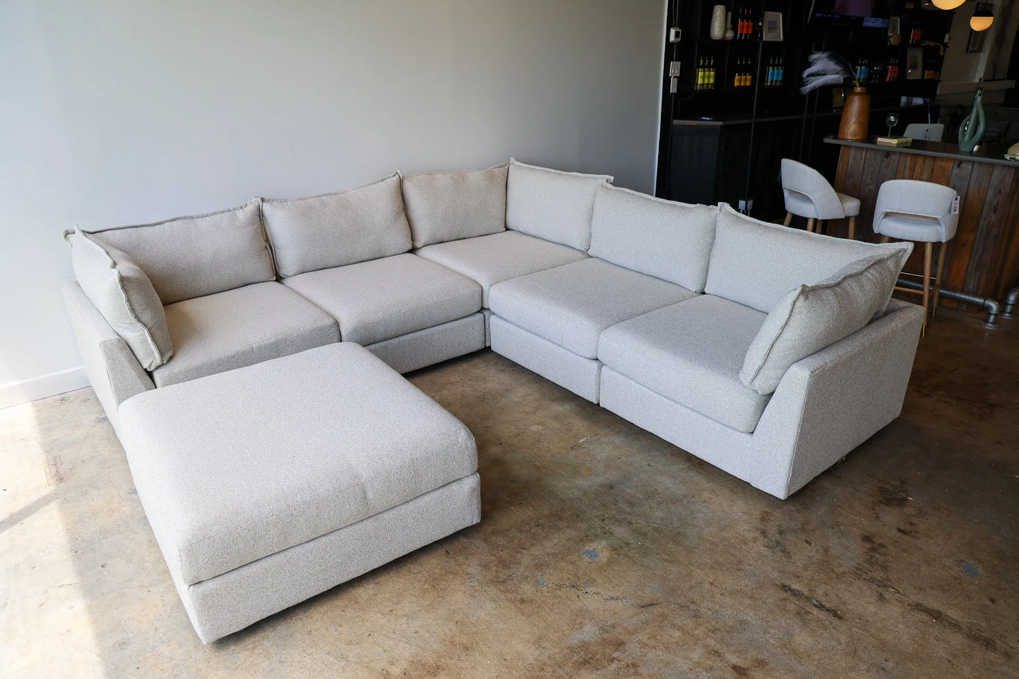 Astrid Performance Fabric Ottoman