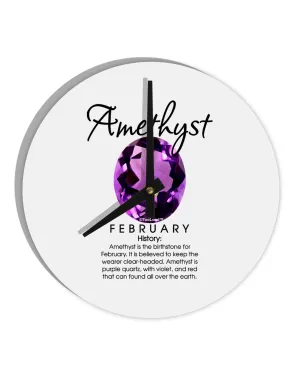 Birthstone Amethyst 10 InchRound Wall Clock  by TooLoud