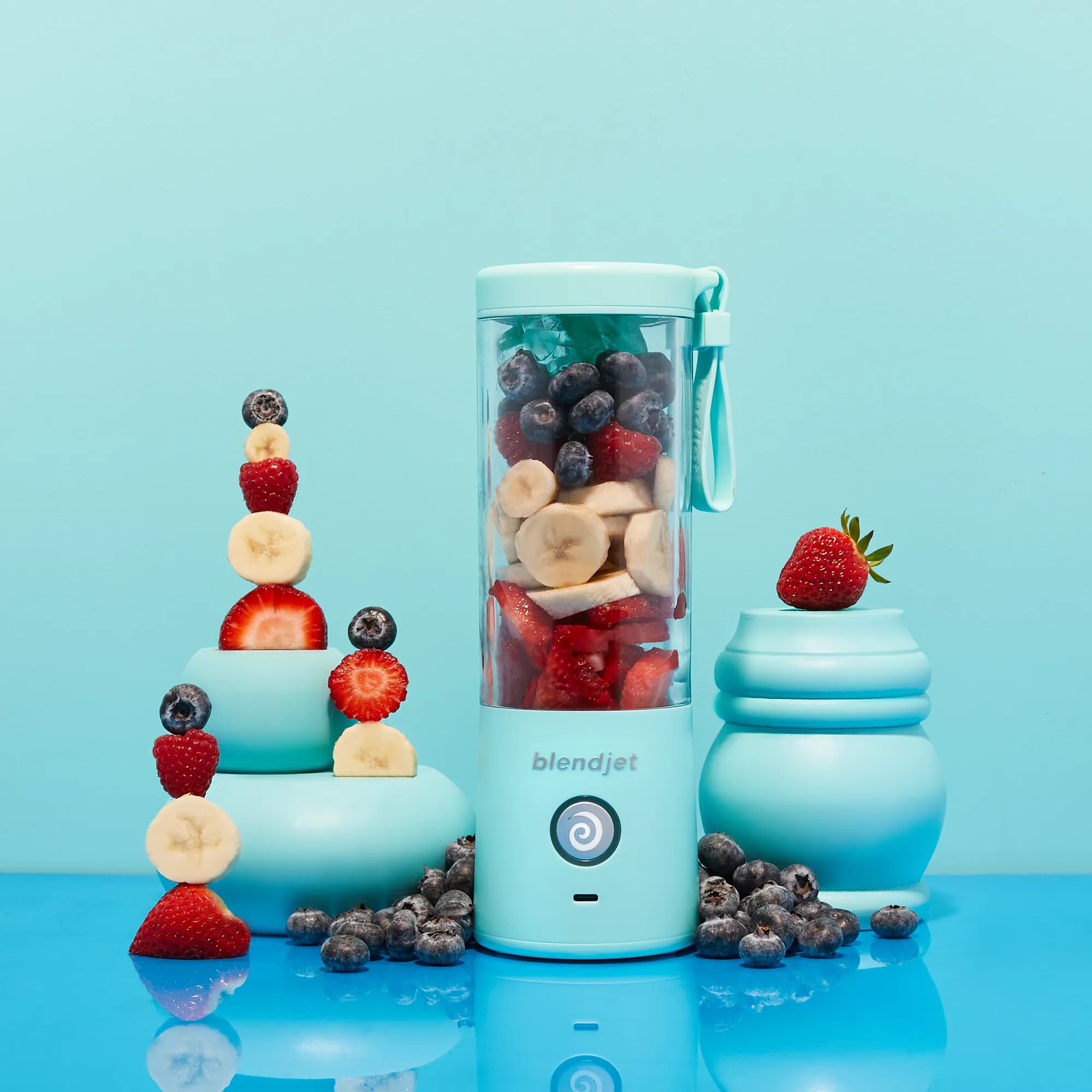 BLENDJET V2 Portable Blender - World's Most Powerful Compact 16Oz BPA Free Blender - Sky Blue