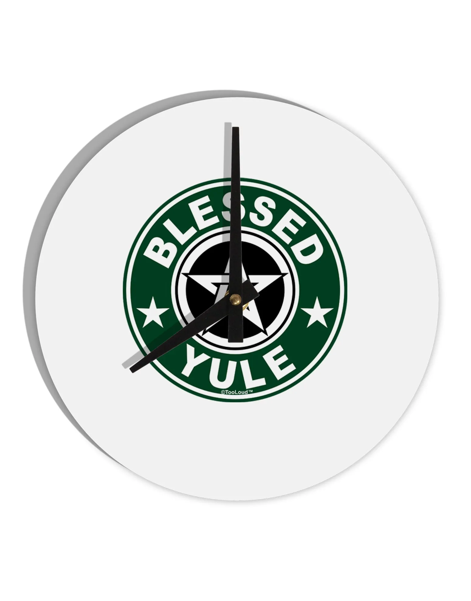 Blessed Yule Emblem 10 InchRound Wall Clock  by TooLoud