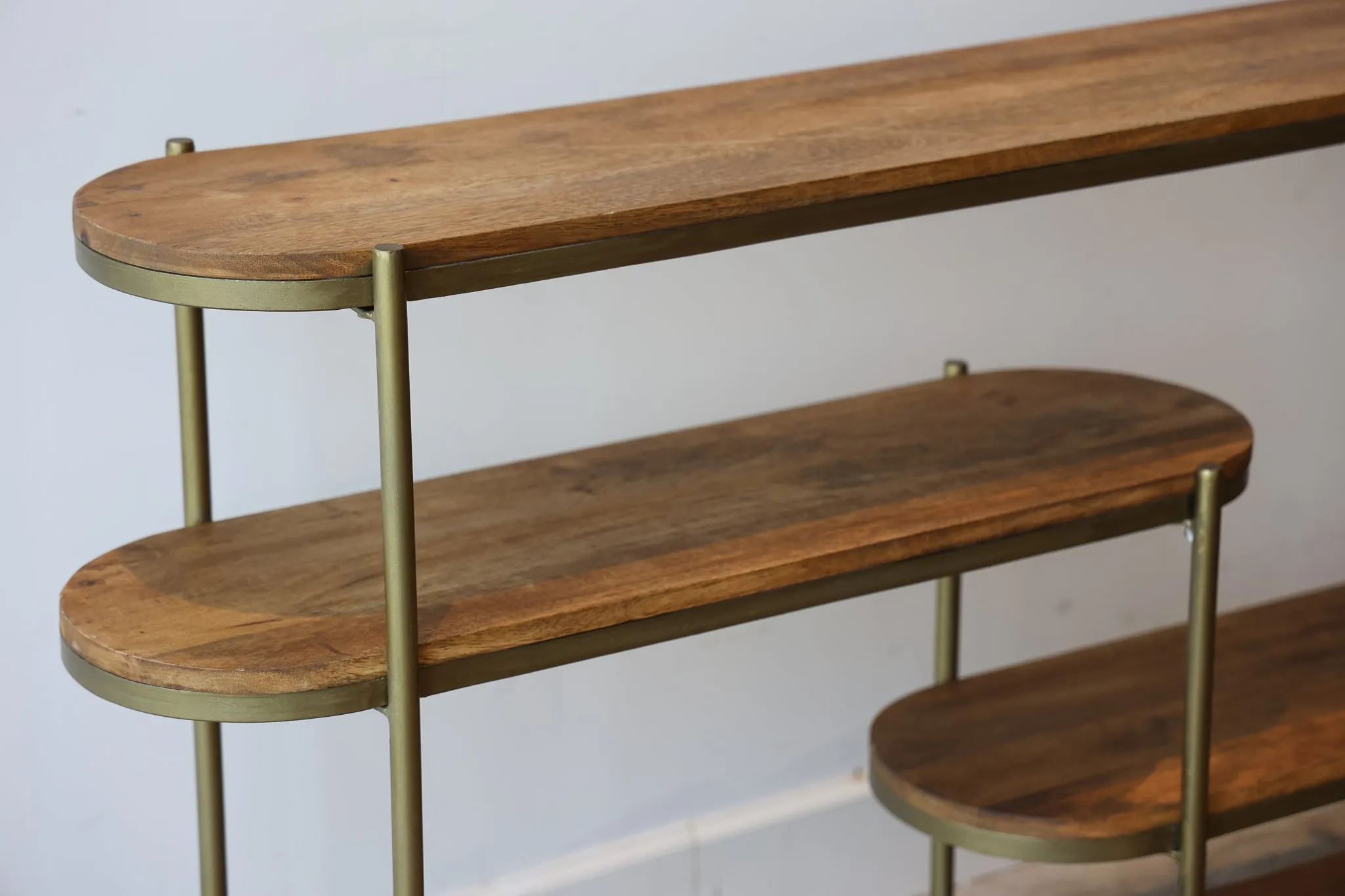 Callie Wood & Gold Metal Console