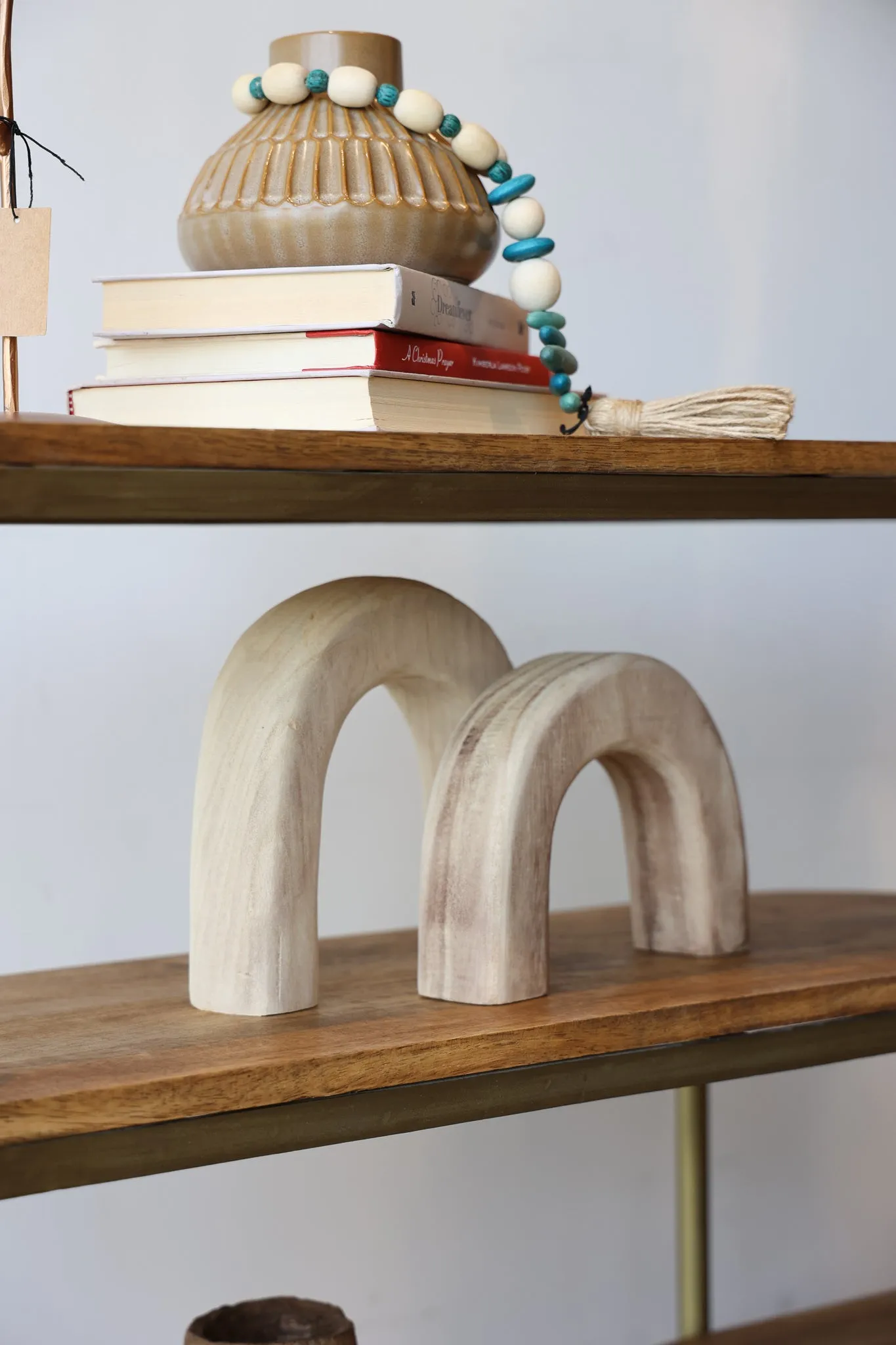 Callie Wood & Gold Metal Console